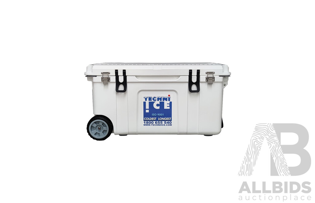 TECHNI ICE Signature Hybrid Ice Box 75L Marble White With Wheels - ORP $499.00