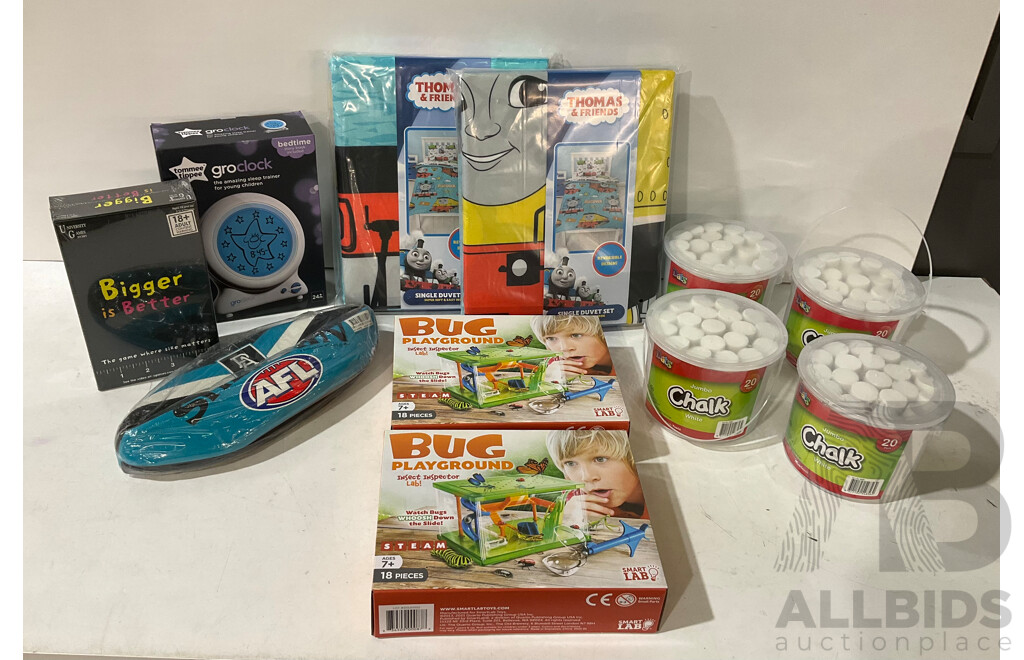 TOMMEE TIPPEE, SHERRIN, THOMAS & FRIENDS - Assorted Manchester, Toys & Games - Lot of 11 - Estimated Total ORP $199.99