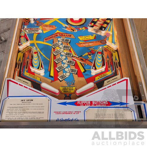 08/1977 Jet Spin (403) D. Gottlieb & Co. Electro-Mechanical Pinball Machine