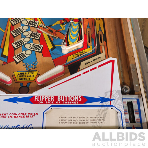08/1977 Jet Spin (403) D. Gottlieb & Co. Electro-Mechanical Pinball Machine