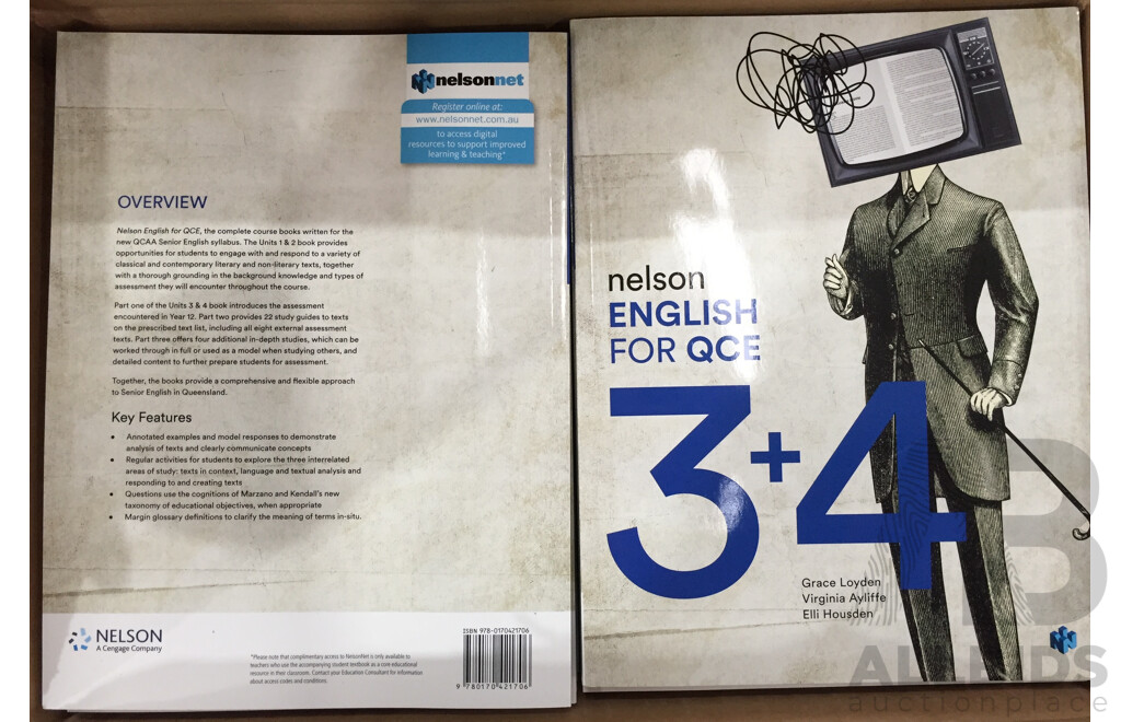 Nelson English for QCE Units 3 & 4 Student Book With Access Code (Box of 18) - Lot of 3 - Total ORP $2,716.20