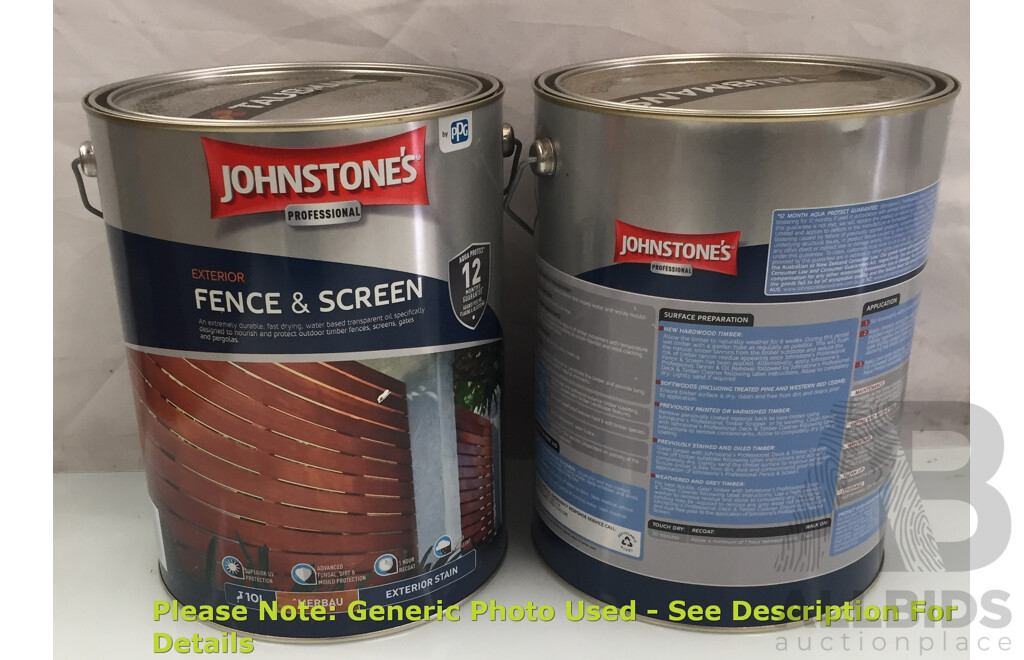 Johnstone's 10L Exterior Fence & Screen (Merbau) - Lot of 2 - Total ORP $700.00