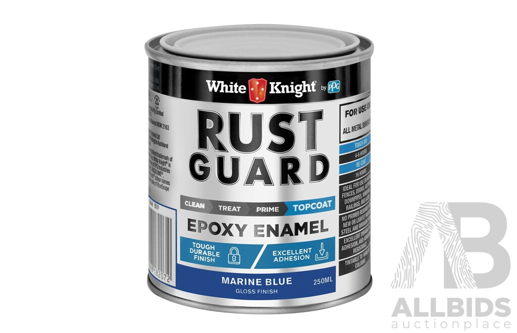 White Knight Rust Guard Epoxy Enamel Topcoat 4L (Marine Blue) - Lot of 4 - ORP $199.60