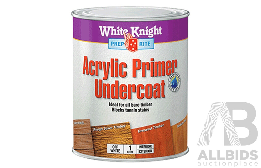 White Knight Prep Rite Acrylic Primer Undercoat 1L - Lot of 12 - ORP $598.8