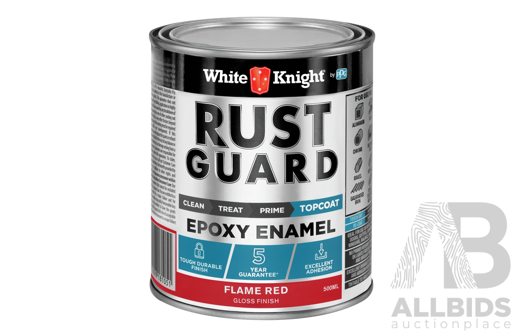 White Knight Rust Guard Epoxy Enamel Topcoat 4L - Lot of 6 - ORP $299.40