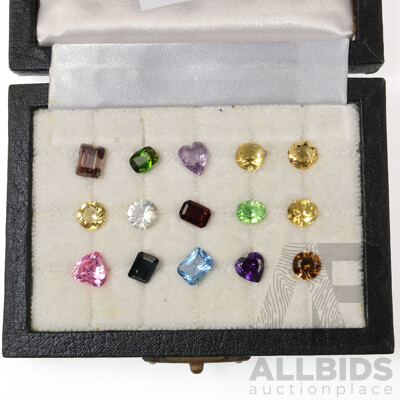 Collection of (15) Gemstones Including Pale Amethyst Heart 1.35ct, Topaz, Garnet & Sapphire Stones