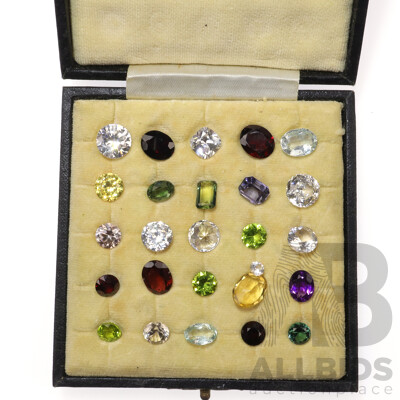 Stunning Collection of (25) Unset Gemstones Including 5.15ct White Topaz, Zircons, Tourmaline, Amethyst & Garnet