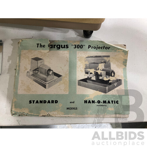 Vintage Argus Blower Cooled Colour Slide Projector - Model Argus 300 W Panoramic in Original Box With Original Instructions