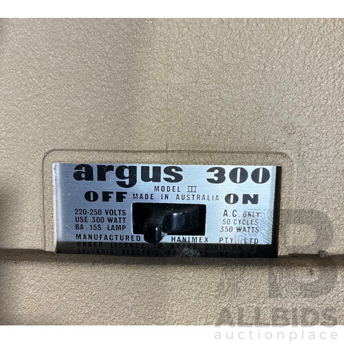 Vintage Argus Blower Cooled Colour Slide Projector - Model Argus 300 W Panoramic in Original Box With Original Instructions
