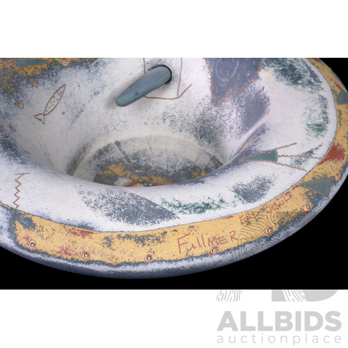 Steve Fullmer (born 1946, American/New Zealand), Eel Bowl 1992, Ceramic Bowl Painted with Pigment, Height: 10.5 cm Diameter: 33 cm