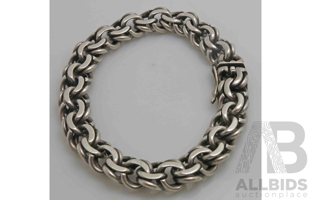 Vintage Sterling Silver Bracelet - solid links