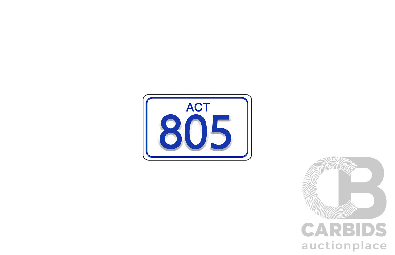 ACT Number Plate 805