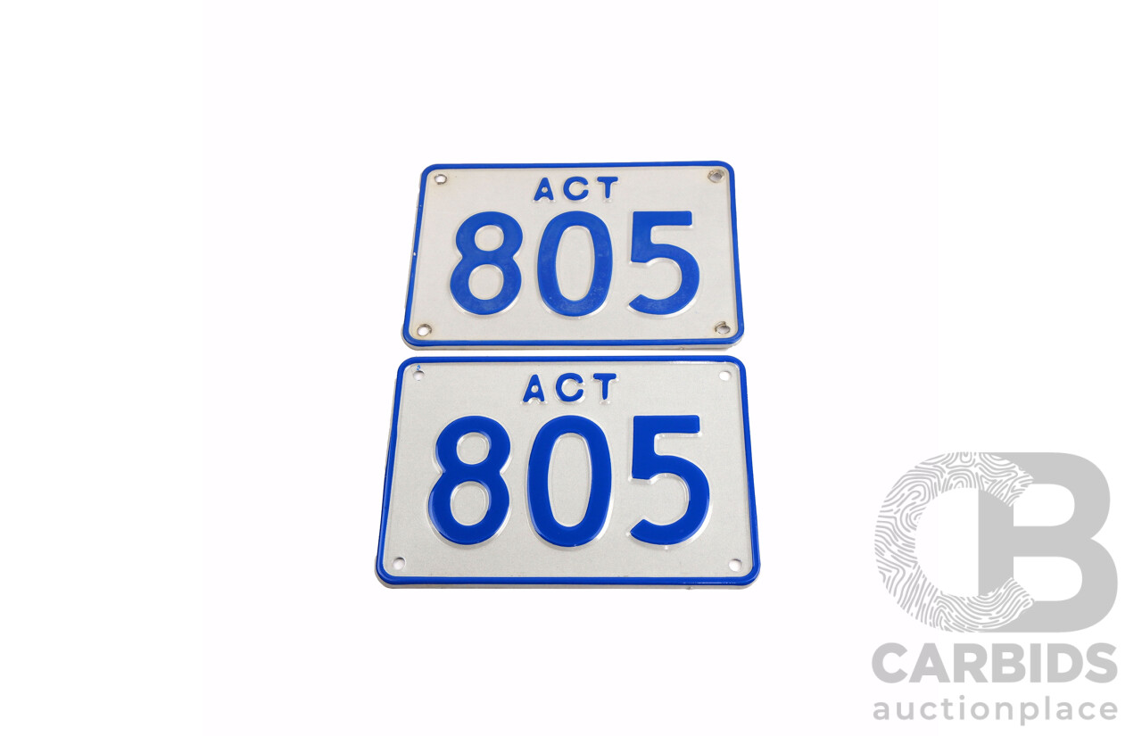 ACT Number Plate 805