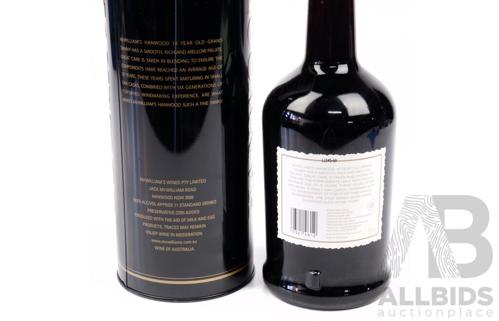 McWilliams Hanwood 10 Year Old Special Reserve Grand Tawny Port 750ml in Presentation Tin