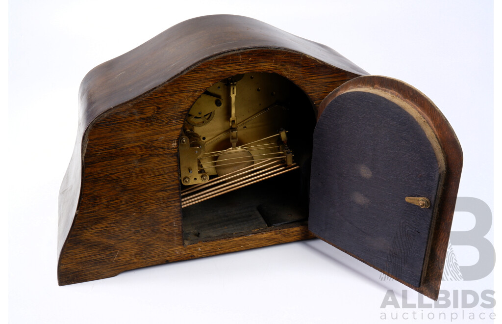 Vintage Walnut Cased Domed Mantle Clock