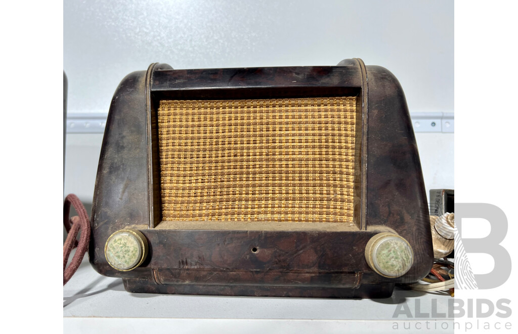 Four Vintage Valve Radios Including Australian Mullard Model MAS 1001 a