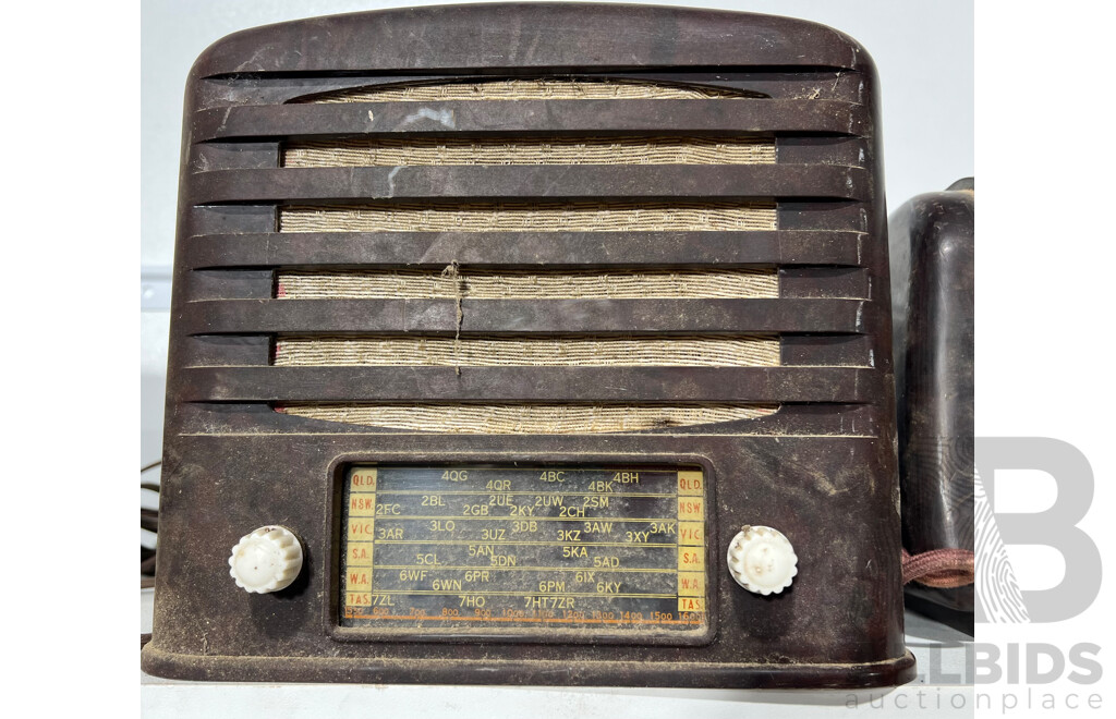 Four Vintage Valve Radios Including Australian Mullard Model MAS 1001 a
