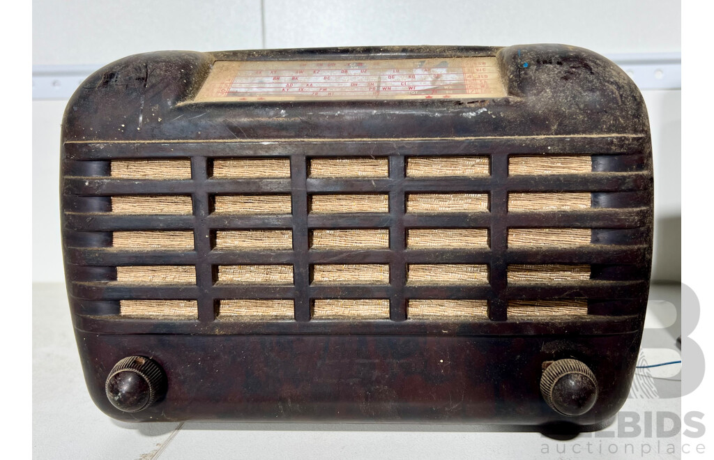 Four Vintage Valve Radios Including Australian Mullard Model MAS 1001 a