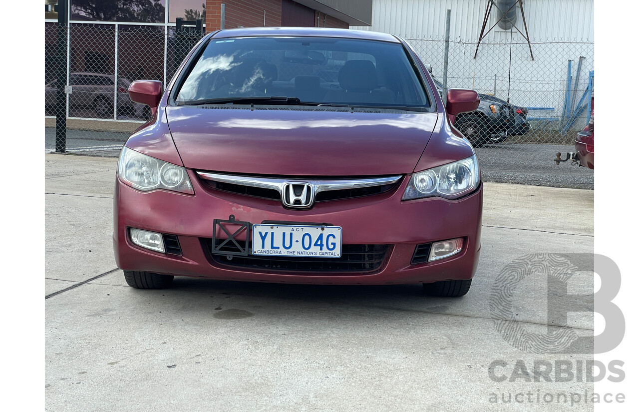 10/2007 Honda Civic VTi MY07 4d Sedan Maroon 1.8L