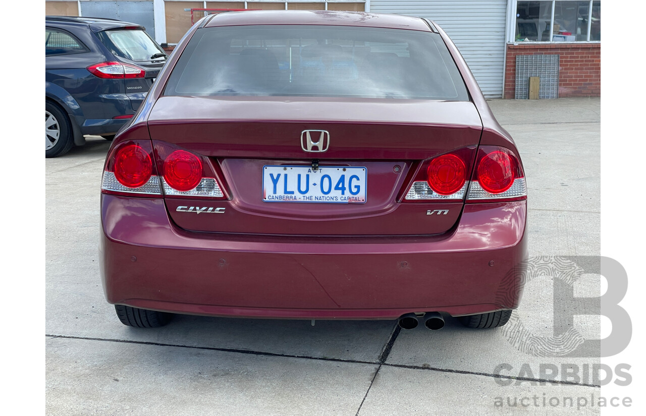 10/2007 Honda Civic VTi MY07 4d Sedan Maroon 1.8L