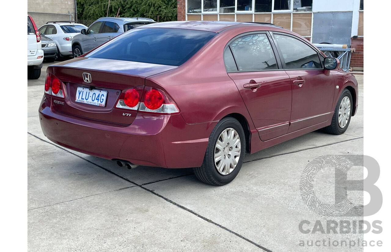 10/2007 Honda Civic VTi MY07 4d Sedan Maroon 1.8L