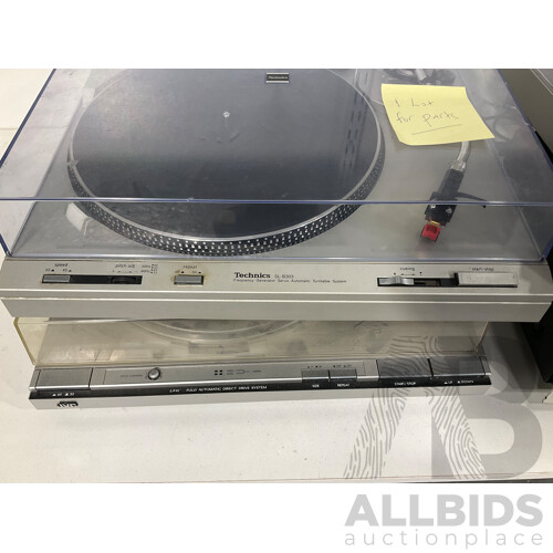 Bulk Lot for Parts - Technics SL-B303 Turntable System, JVC L-F41 Fully Automatic Direct Drive System, Technics SL-D2 Direct Drive Automatic Turntable System and Stereo Cassette Deck Luxman K-5