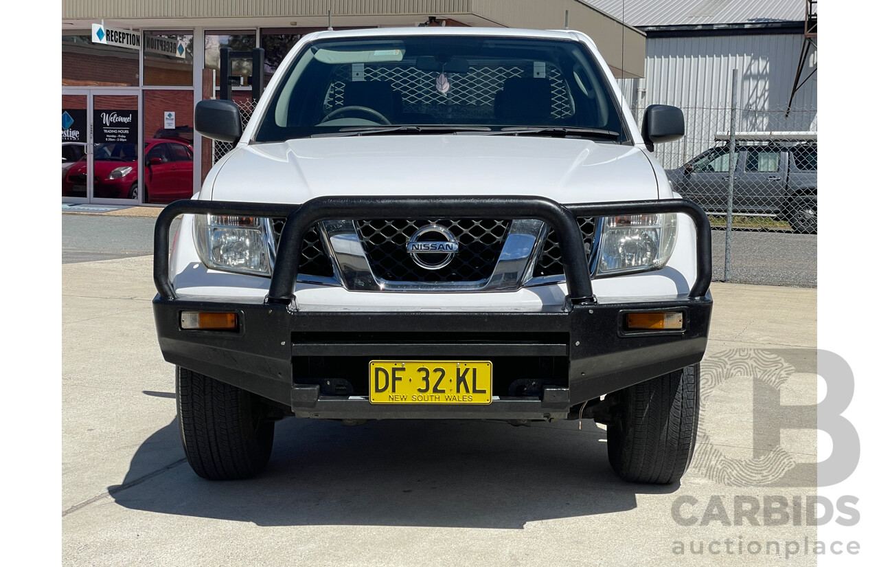 2/2010 Nissan Navara RX (4x4) D40 King C/Chas White 2.5L