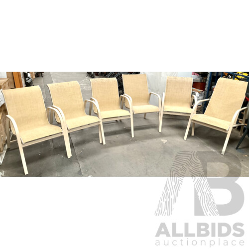 Cream Outdoor Chairs - Lot of 6