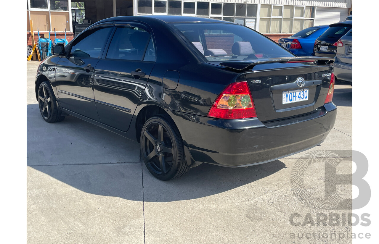 2/2006 Toyota Corolla Ascent ZZE122R 4d Sedan Black 1.8L