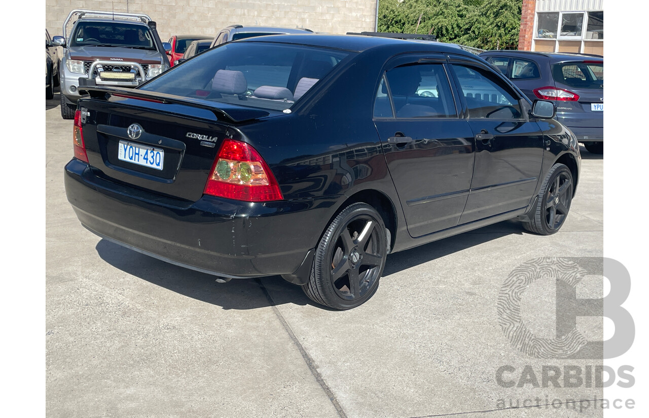 2/2006 Toyota Corolla Ascent ZZE122R 4d Sedan Black 1.8L