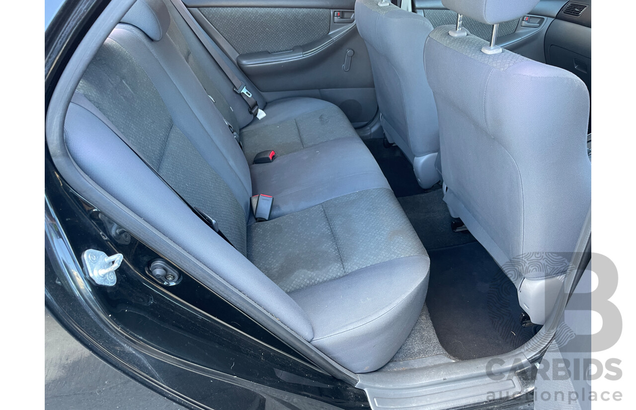 2/2006 Toyota Corolla Ascent ZZE122R 4d Sedan Black 1.8L
