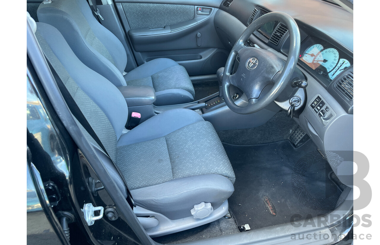 2/2006 Toyota Corolla Ascent ZZE122R 4d Sedan Black 1.8L