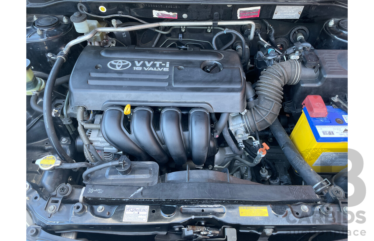 2/2006 Toyota Corolla Ascent ZZE122R 4d Sedan Black 1.8L