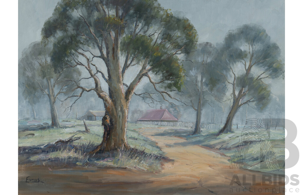 Kathleen Mae (Kathy) EVANS (b.1943), 'Rising Fog', Signed lower left., Oil on Canvas on Board, 55x75cm