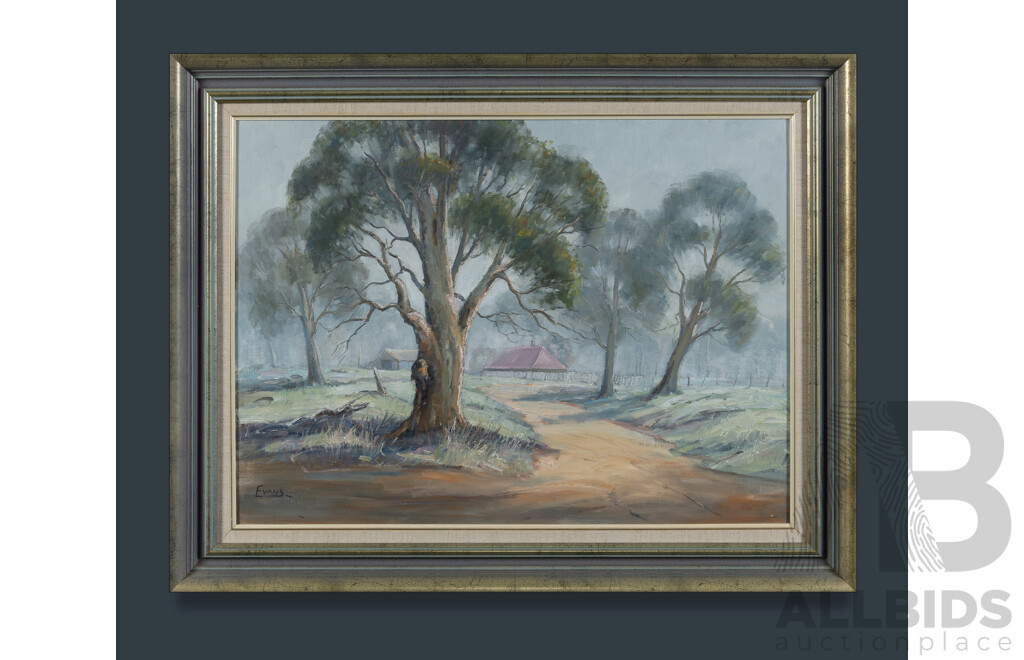 Kathleen Mae (Kathy) EVANS (b.1943), 'Rising Fog', Signed lower left., Oil on Canvas on Board, 55x75cm