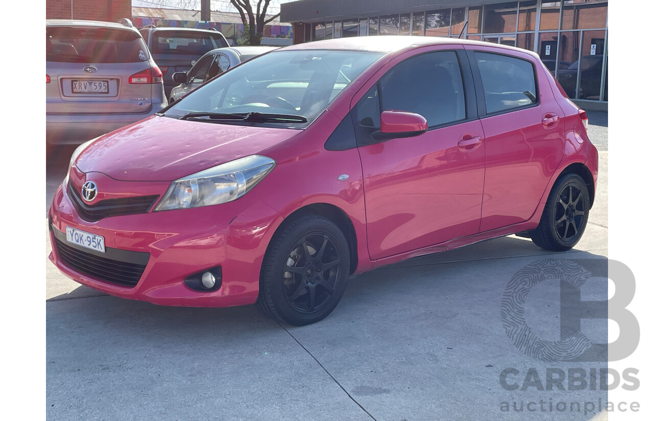 6/2012 Toyota Yaris YRX NCP131R 5d Hatchback Pink 1.5L