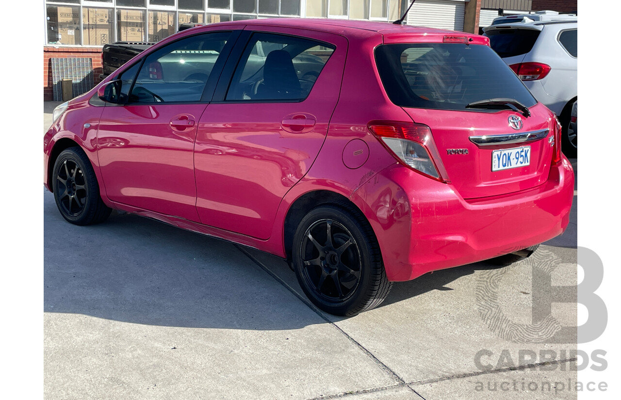 6/2012 Toyota Yaris YRX NCP131R 5d Hatchback Pink 1.5L