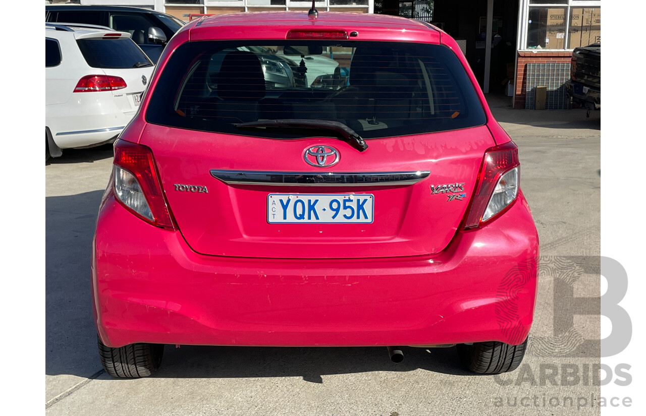 6/2012 Toyota Yaris YRX NCP131R 5d Hatchback Pink 1.5L