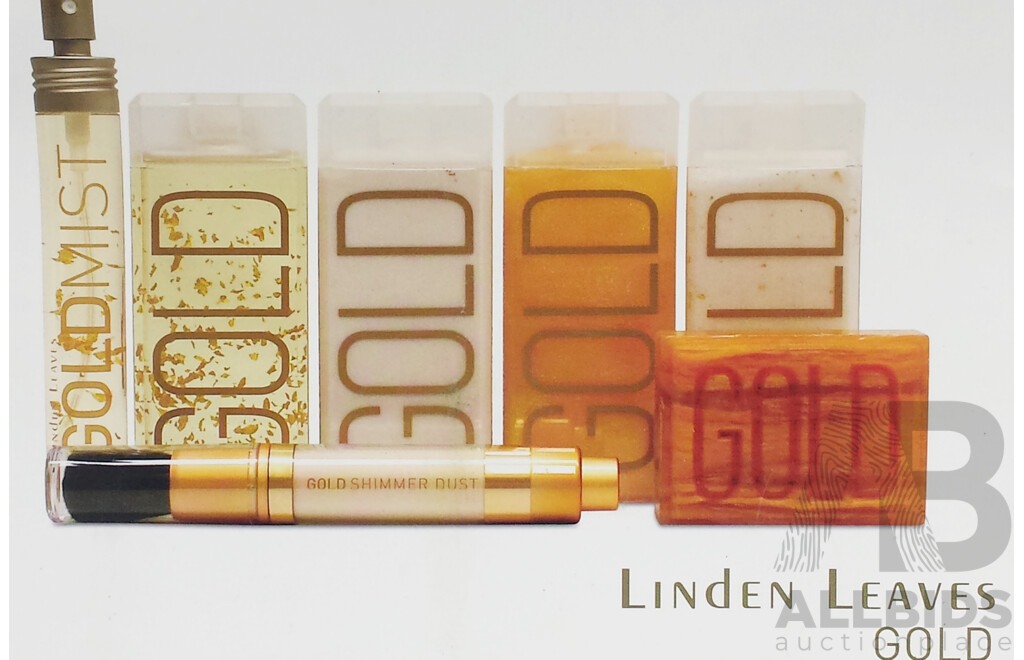 Linden Leaves Gold Skincare Products - Lot of Eight - New