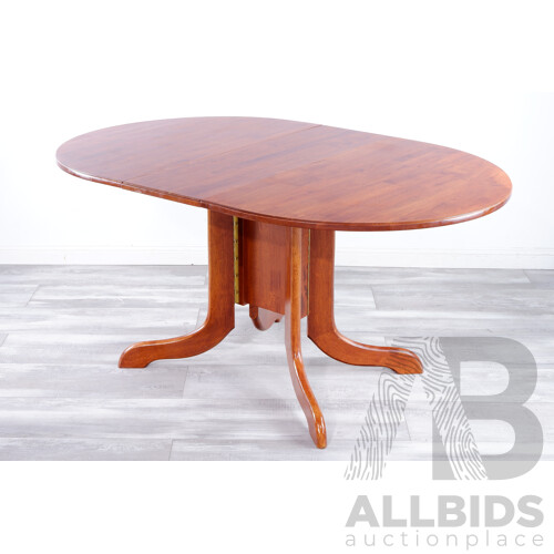 Vintage Diamond Creek Hardwood Dropside Oval Topped Dining Table