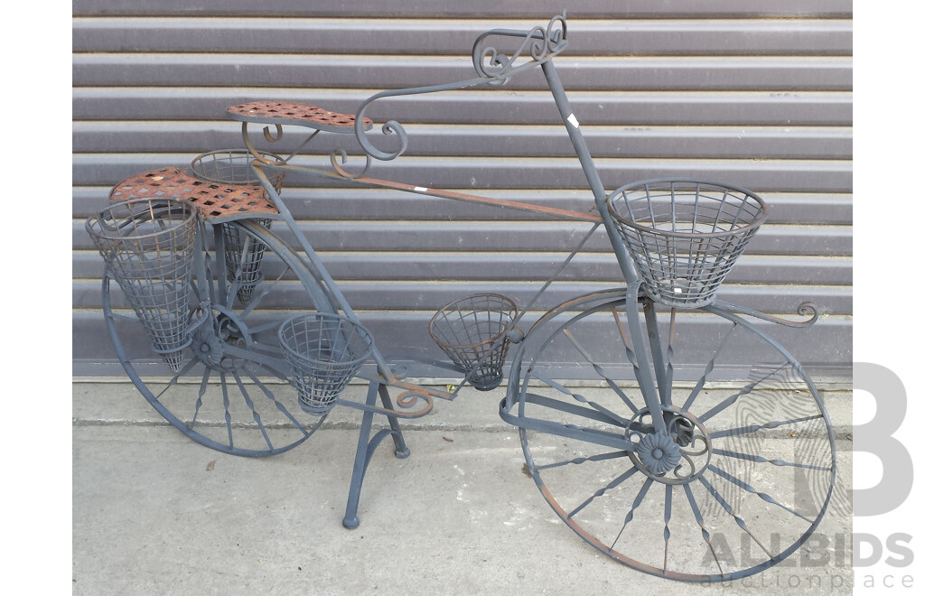 Vintage Metal Garden Bike Planter Stand