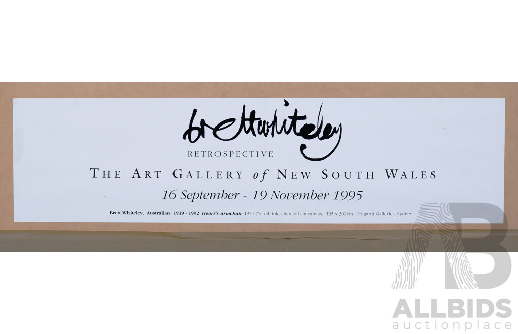 Framed Brett Whiteley Reproduction Poster 'Henri's Armchair' 1974/75, 55 x 85 cm (frame)
