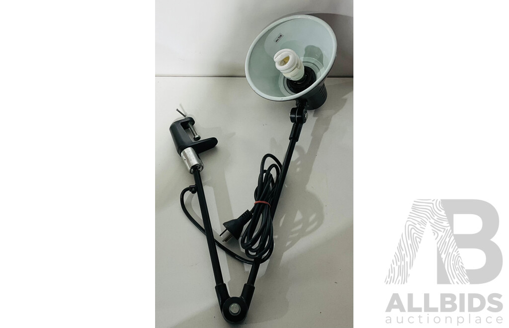 Black Desk Lamp - Attachable to Table Surface