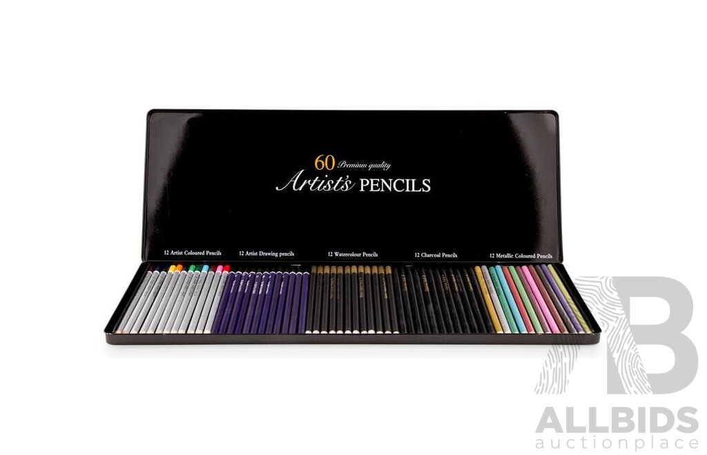 Premium Quality Artists Pencils - Set of 60 - New