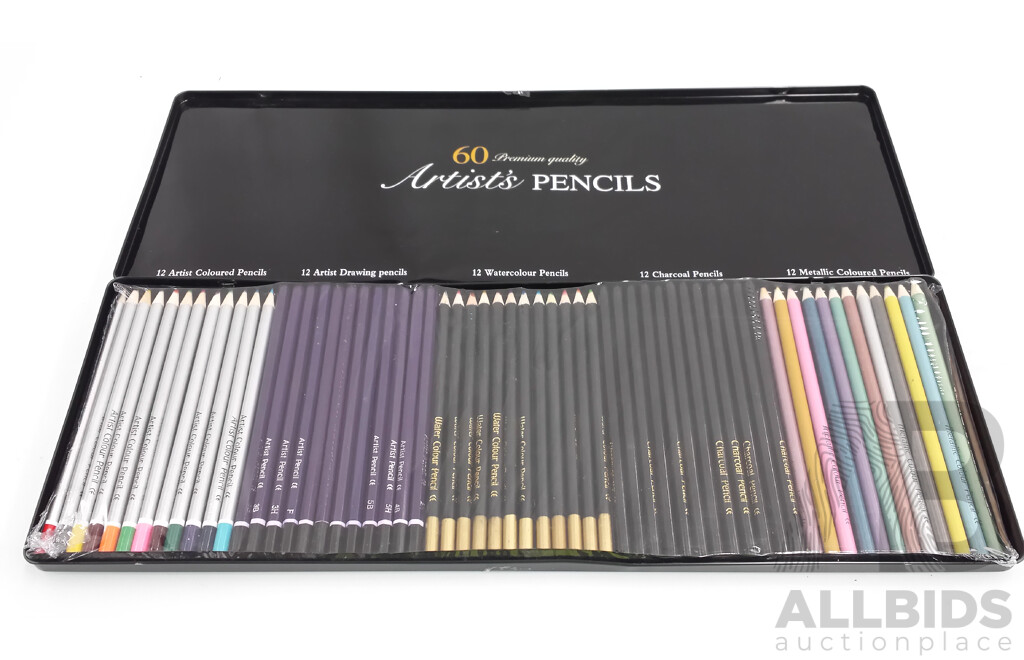 Premium Quality Artists Pencils - Set of 60 - New