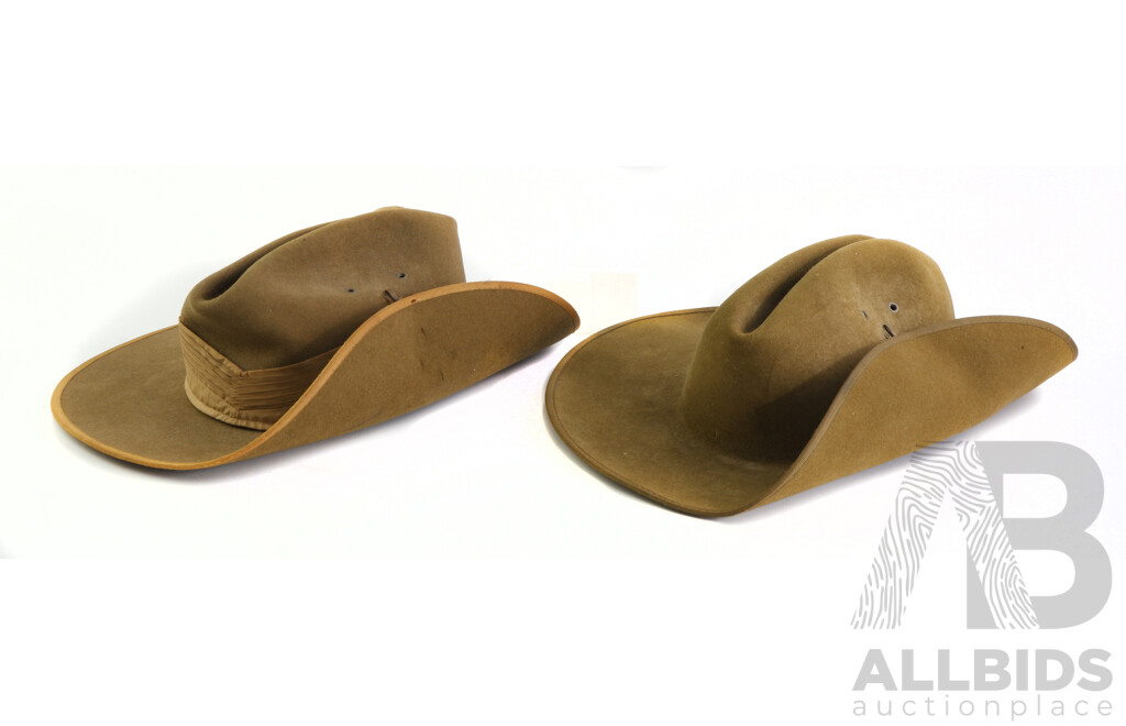 Vintage Fayrefield United Felt Hats (1959) and John Bardsley & Sons Army Style Slouch Hats, Made in Australia