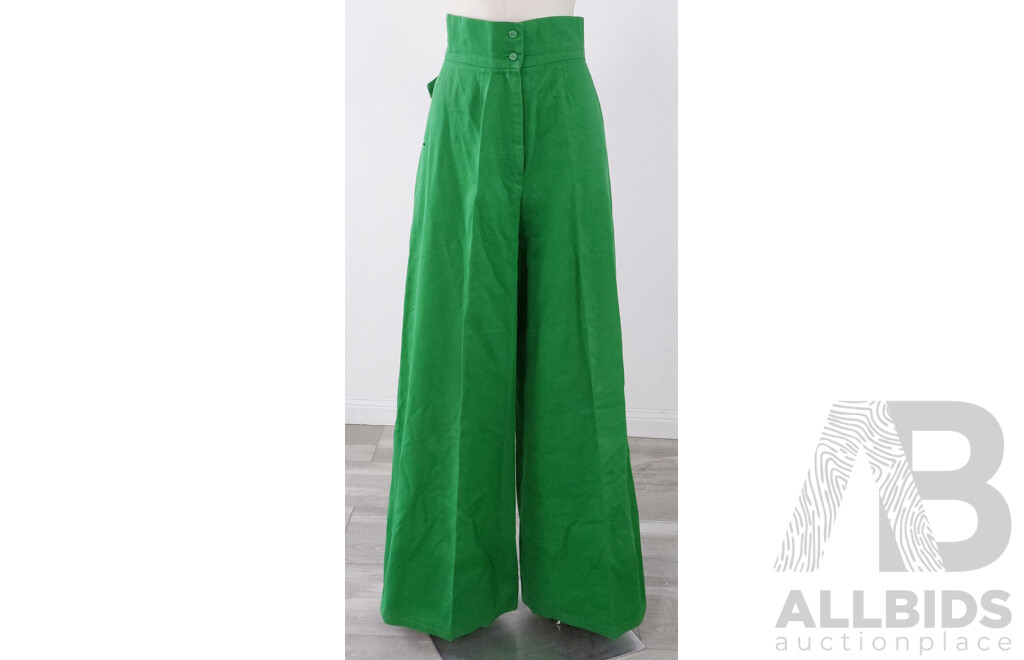 Retro Prue Action Green Flared Trousers