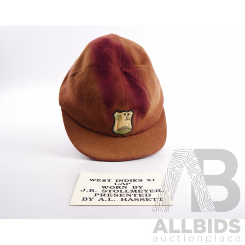 West Indies XI Cricket Cap Worn by JB Stollmeyer