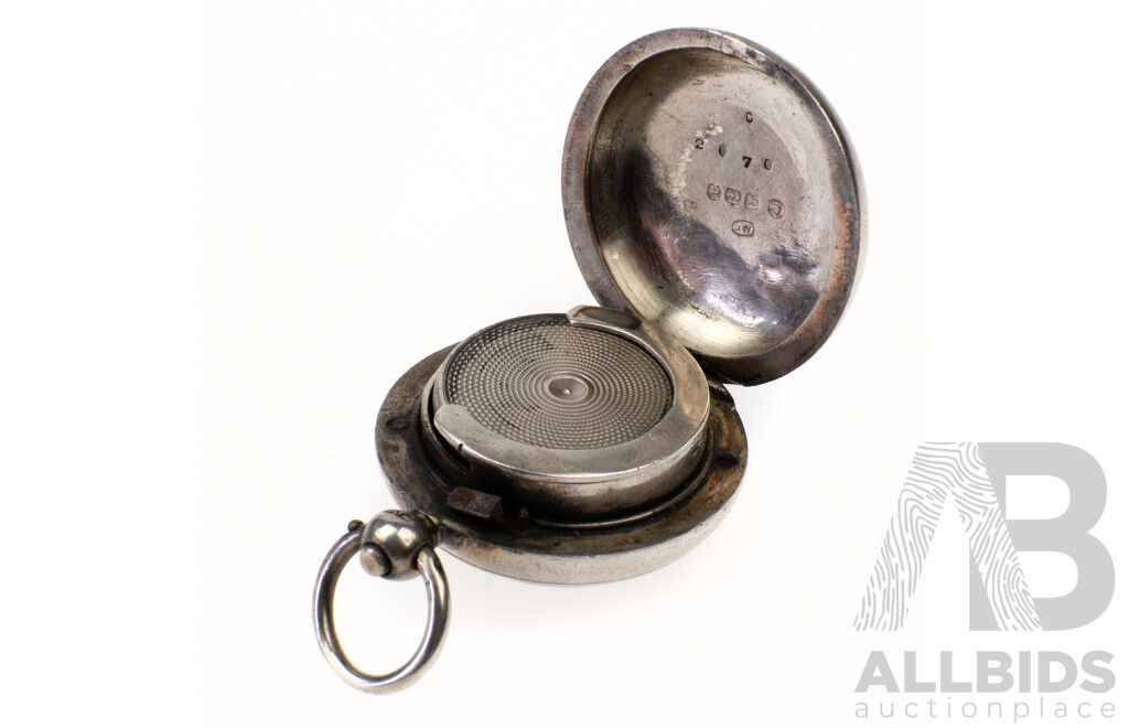 Antique Sterling Silver Sovereign Case Coin Holder Locket Circa 1902 with Hallmarks 30mm 27.62 Grams