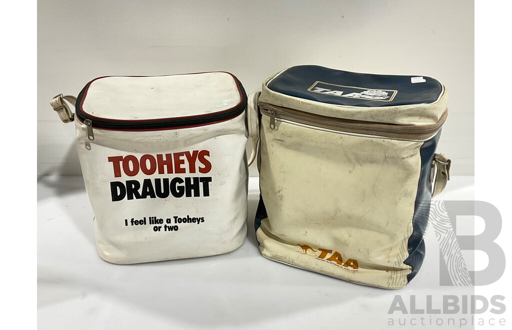 Vintage TAA Airlines and Tooheys Carry Bag Coolers